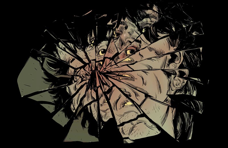 Shattered Glass Face