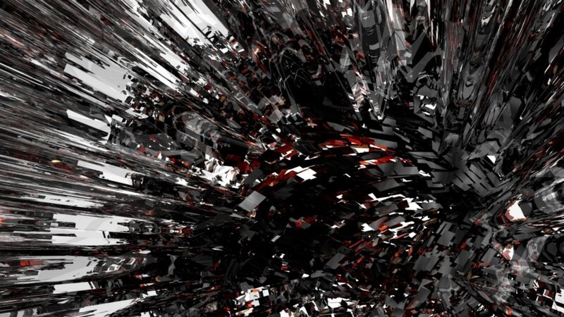 Shattered Glass Fragments — Black, Chaotic, Abstract, Red