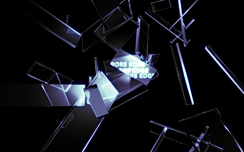 Shattered Glass Fragments — Black, Dark