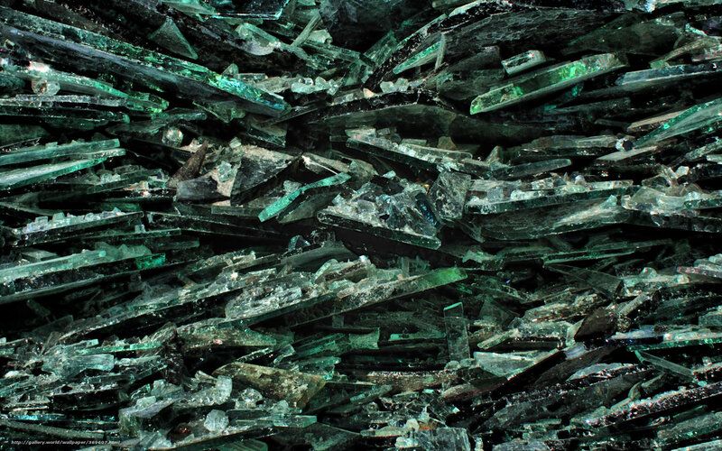 Shattered glass fragments