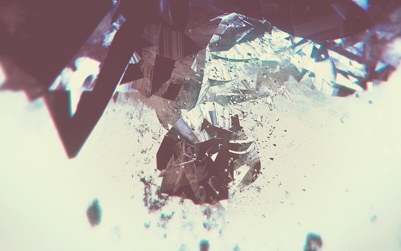 Shattered Glass Fragments — White