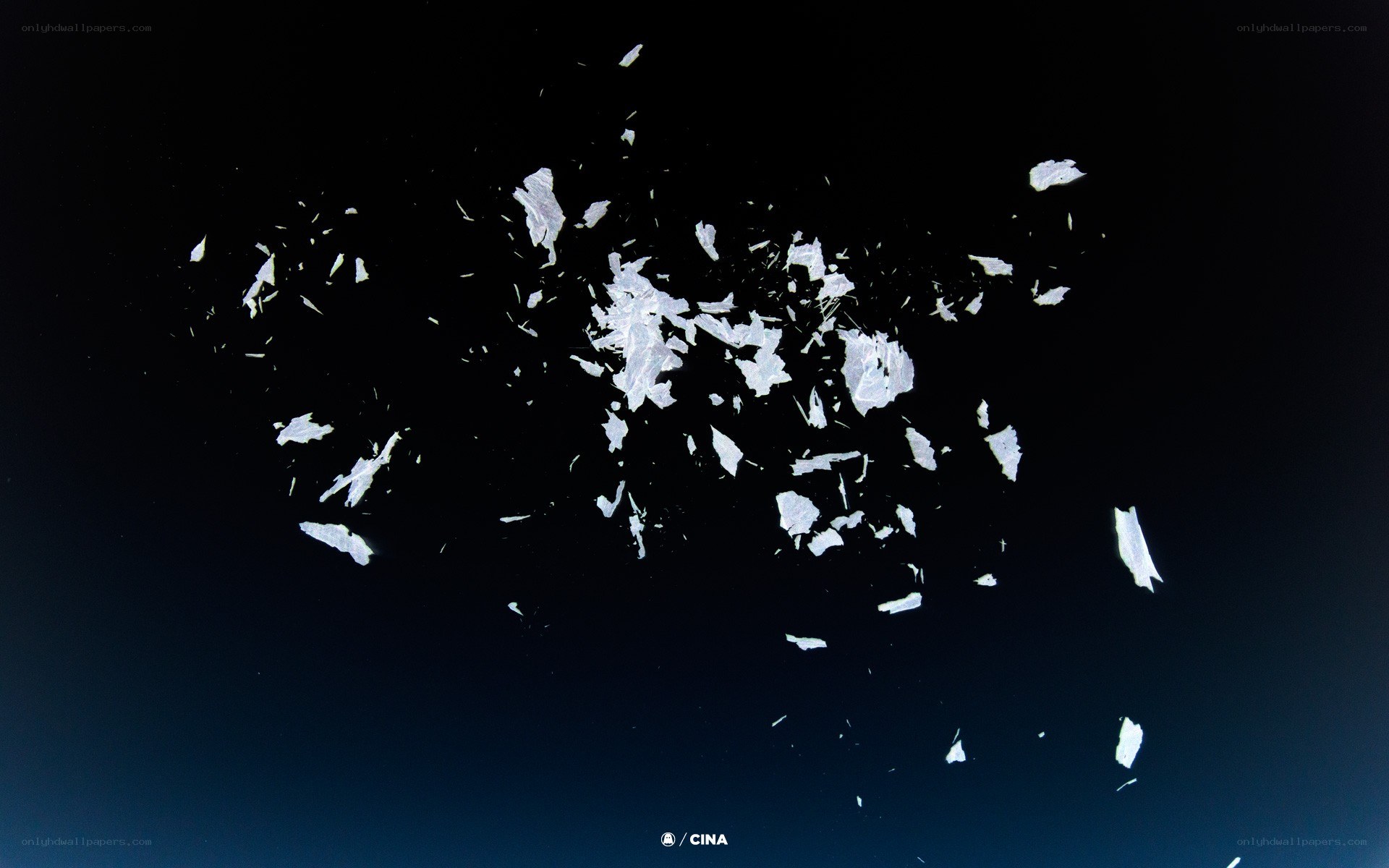 Shattered glass in space