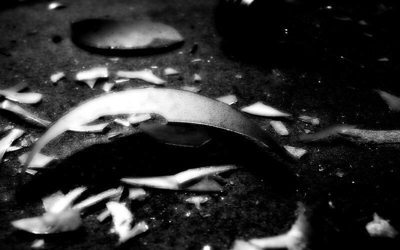 Shattered Glass on Ground