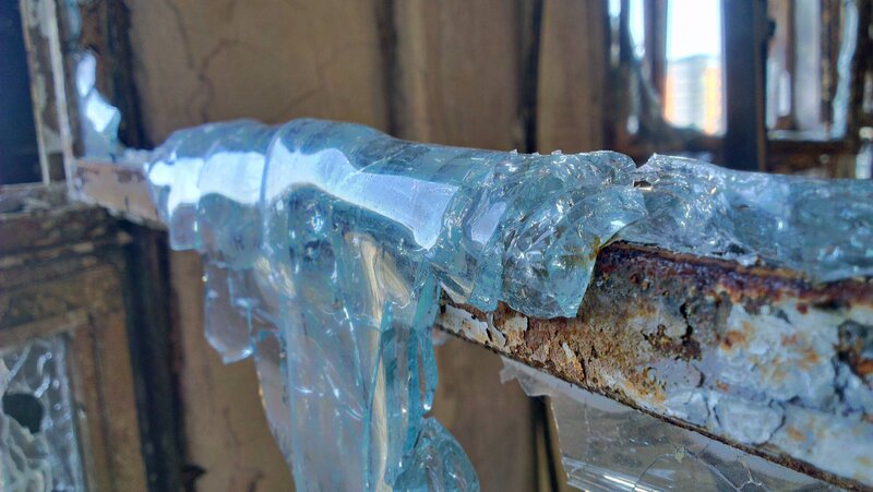 Shattered Glass on Metal