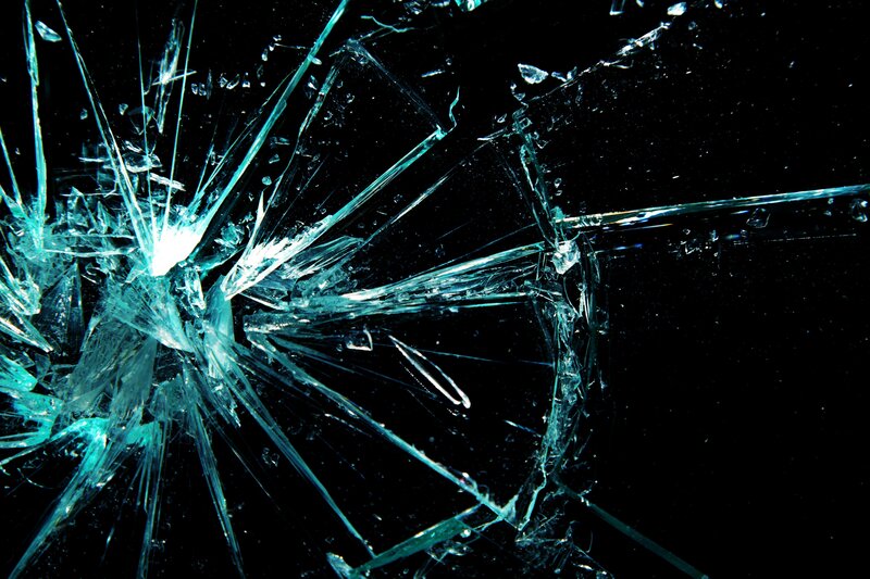 Shattered Glass Pattern — Black, Dramatic, Photograph, Cracks