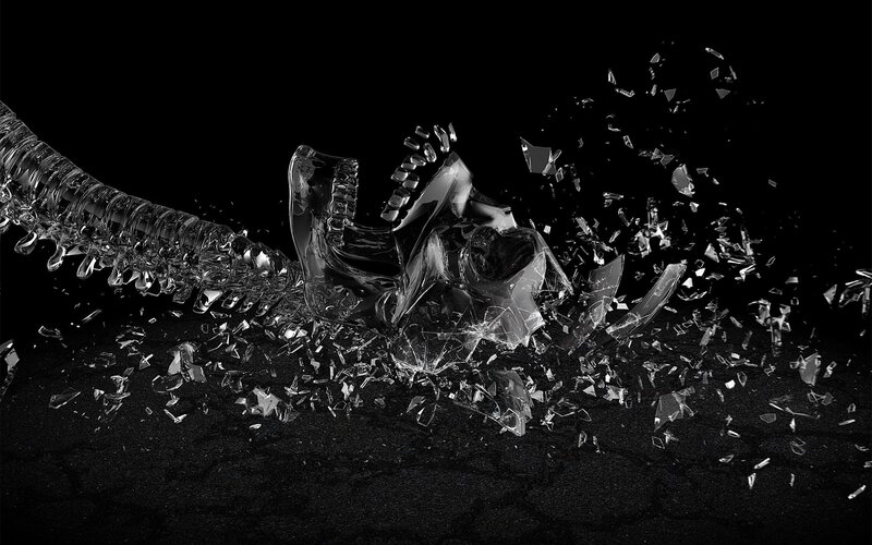 Shattered Glass Skull — Black