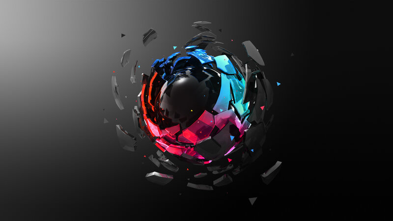 Shattered Glass Sphere — Black
