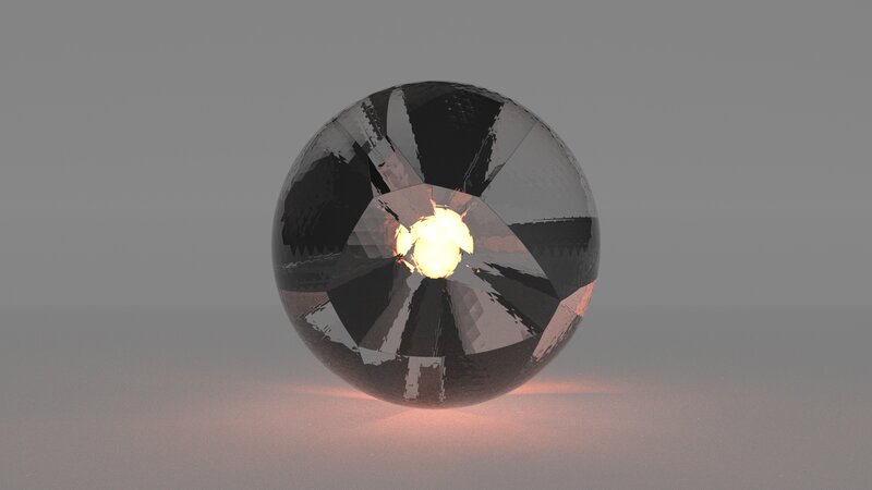 Shattered Glass Sphere — Gray