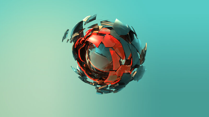 Shattered Glass Sphere — Teal