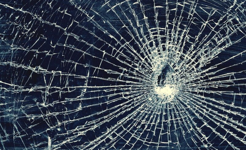 shattered glass surface