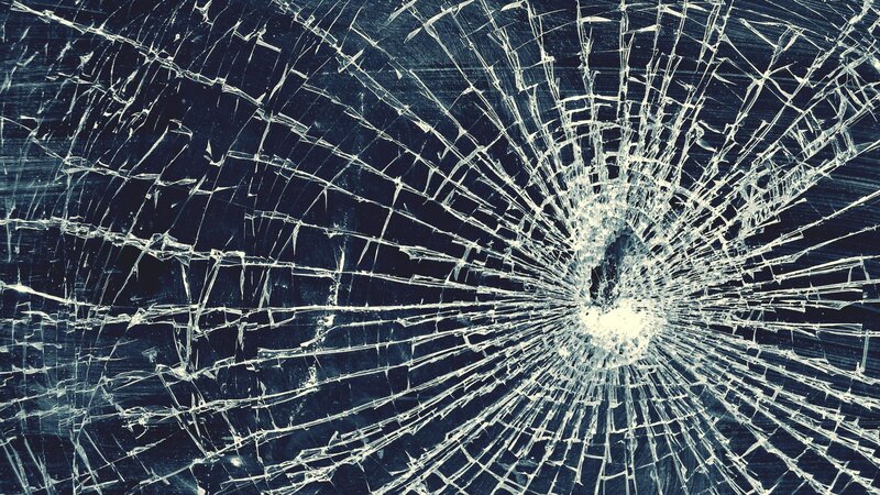 Shattered Glass Surface — Black, Dramatic, Photograph