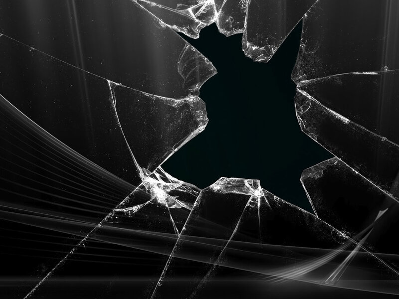 Shattered Glass Surface — Black, Dramatic