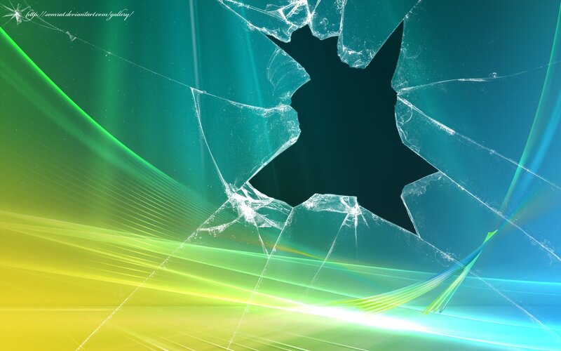 Shattered Glass Surface — Green