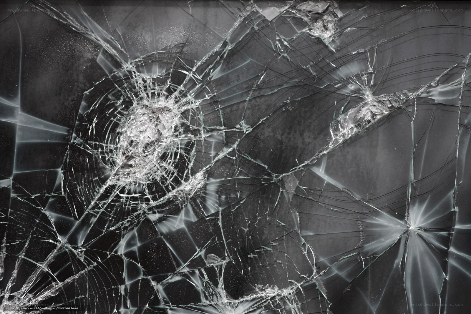 shattered glass surface