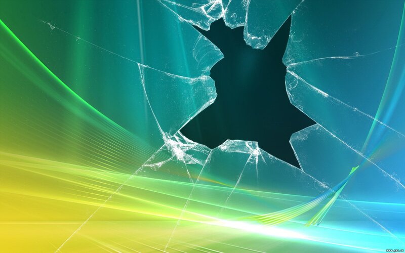 shattered glass with colorful background
