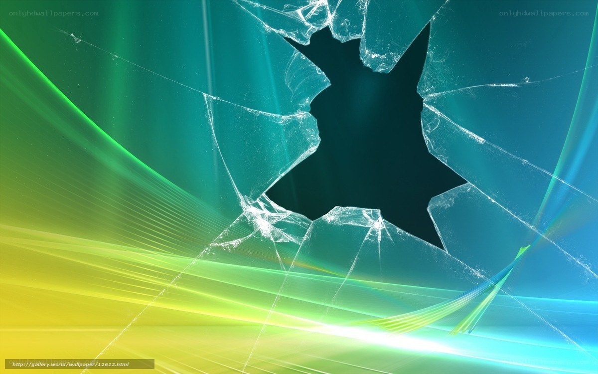 shattered glass with colorful background