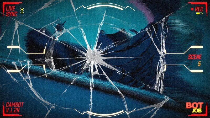 Shattered Glass with Digital Overlay