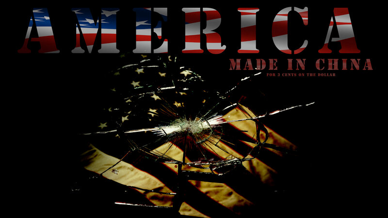 Shattered Glass with Flag
