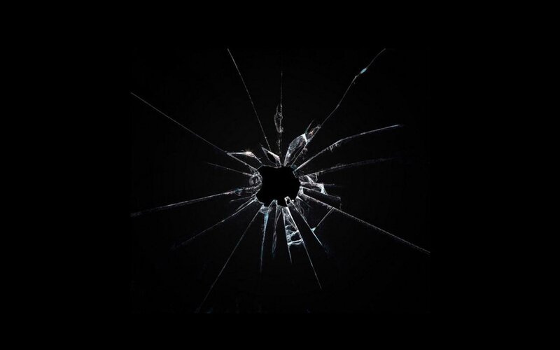 Shattered Glass with Hole — Black
