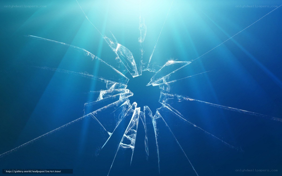 shattered glass with light rays