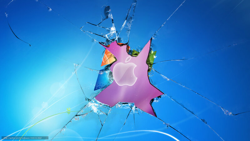 Shattered Glass with Logo — Blue, Dramatic, Digital Art, Cracks