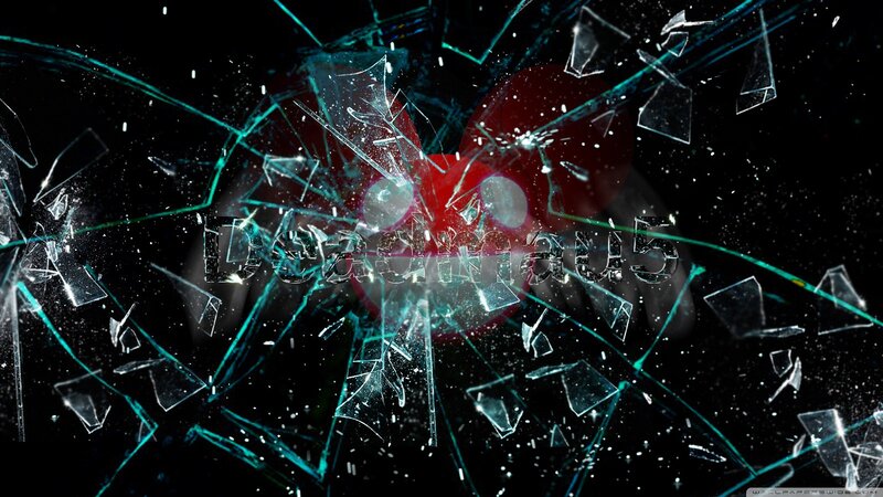 Shattered Glass with Red Object