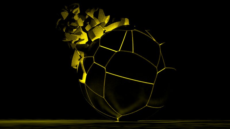 Shattered Golden Sphere