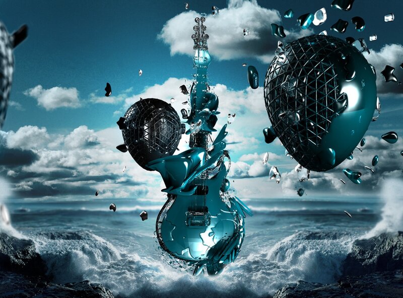 Shattered Guitar in Storm