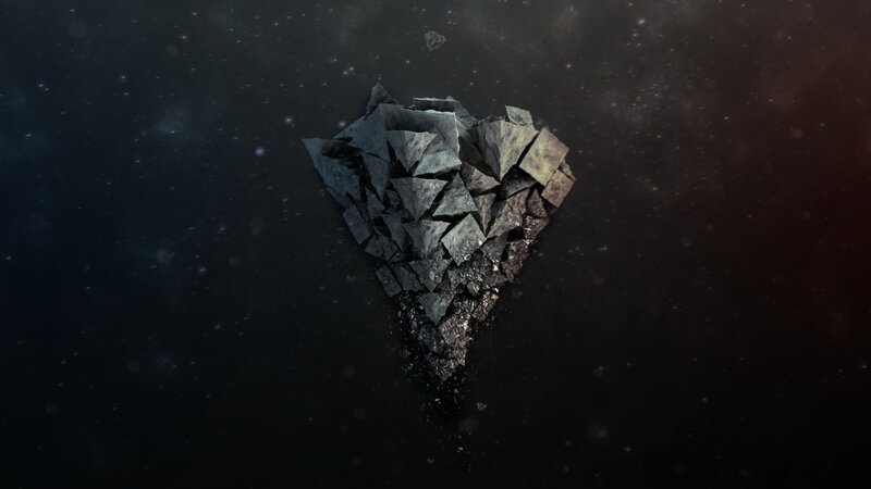 Shattered Heart in Space — Black