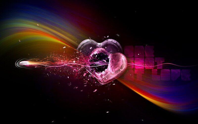 Shattered Heart with Light Streaks — Purple, Dramatic, Digital Art, Light Streaks