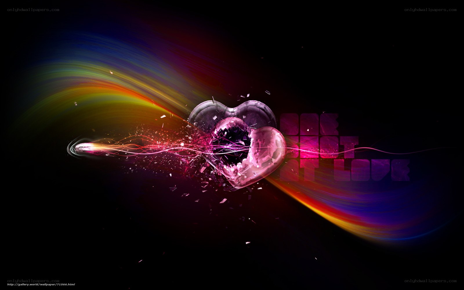 Shattered heart with vibrant energy