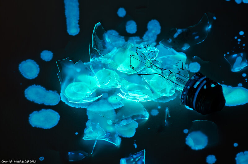 Shattered Light Bulb — Blue