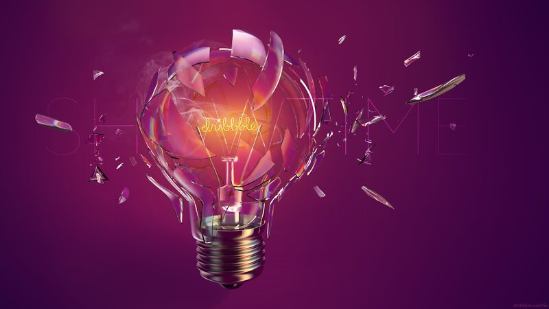 Shattered Light Bulb — Purple, Dramatic