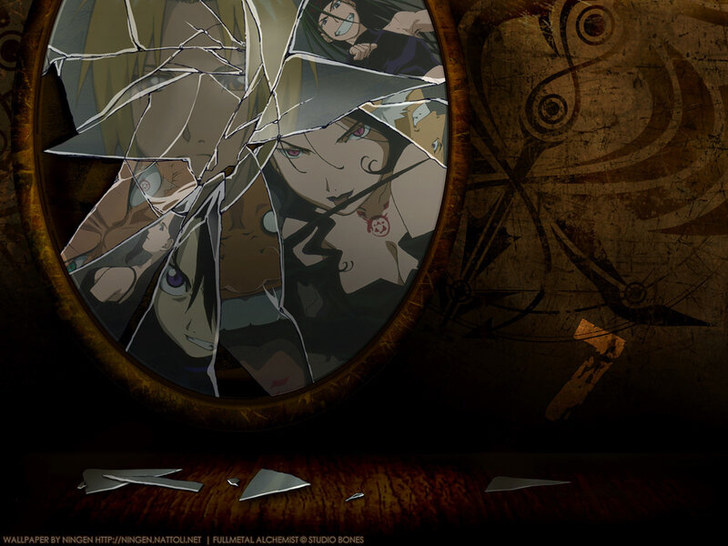 Shattered Mirror with Anime Characters