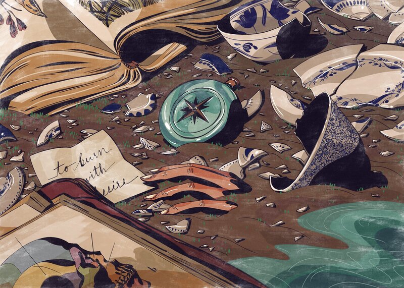 Shattered Objects on Ground