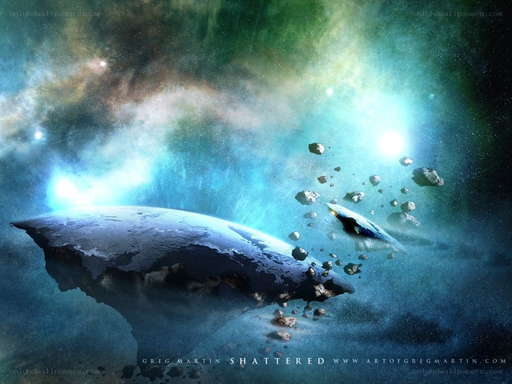 Shattered Planet in Space