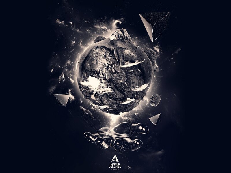 Shattered Planet in Space — Black