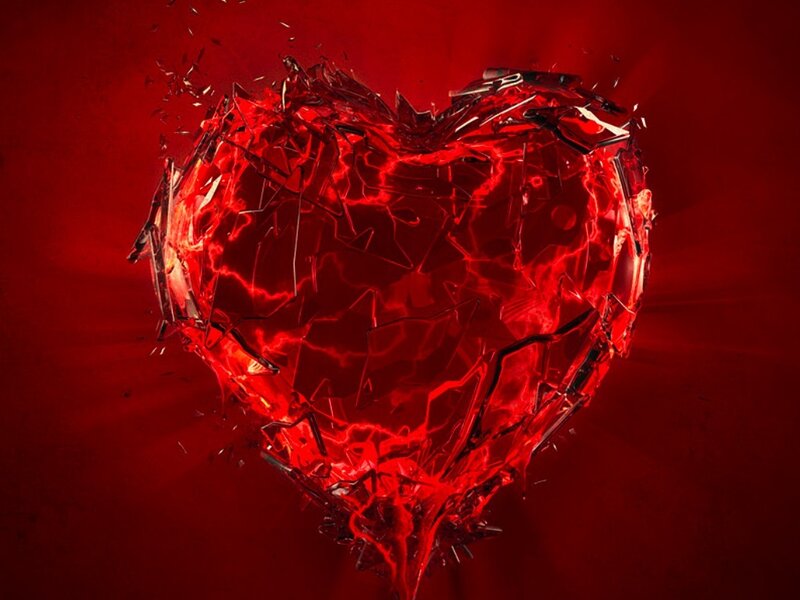 shattered red heart