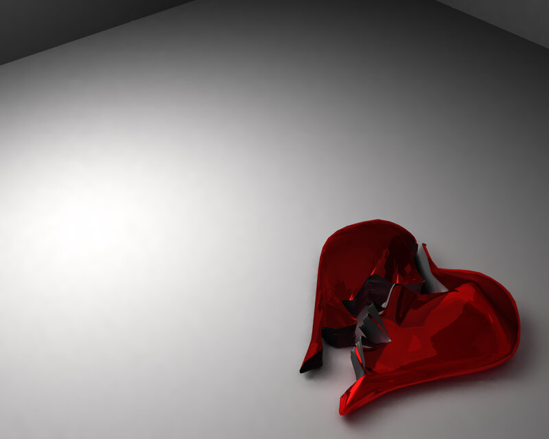 Shattered Red Heart — Dramatic, 3d Render, Broken