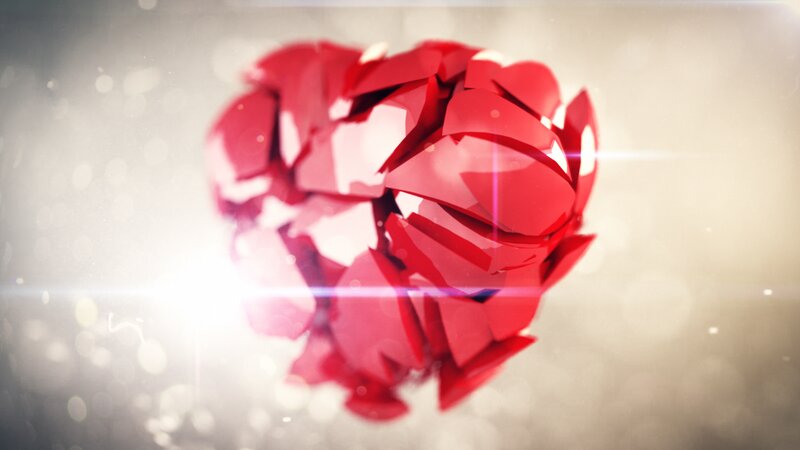 Shattered Red Heart — Dramatic, 3d Render