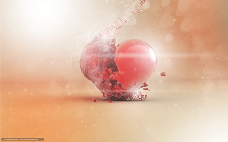 Shattered red heart