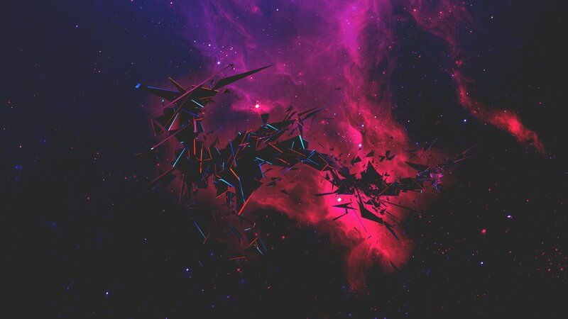 Shattered Spacecraft in Nebula