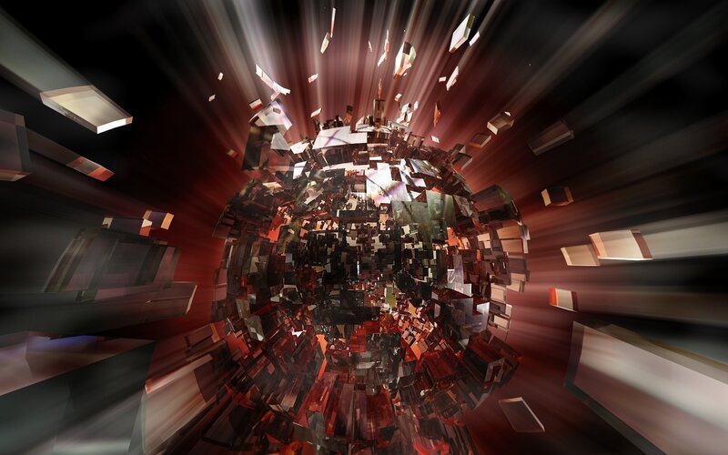 Shattered Sphere Explosion — Red