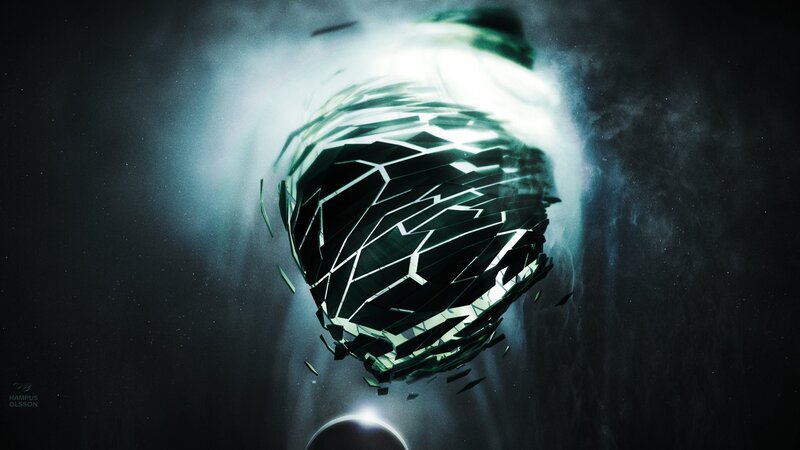 Shattered Sphere in Space — Black