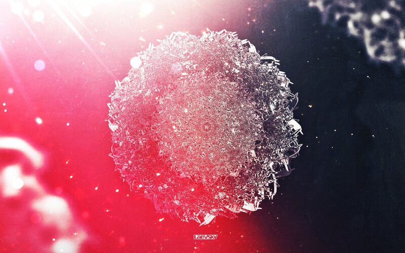 Shattered Sphere in Space — Red