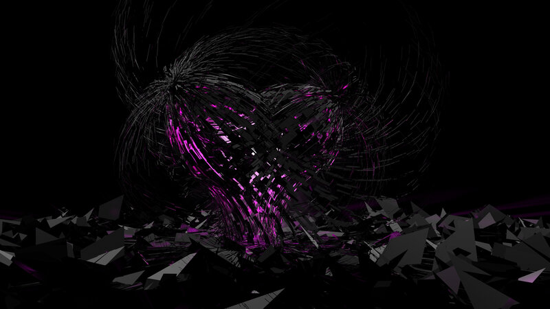 Shattered Sphere with Purple Light