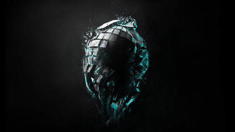 Shattered Sphere with Teal Light