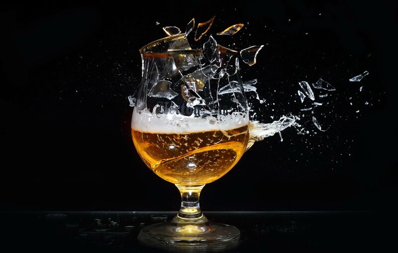 Shattering Beer Glass