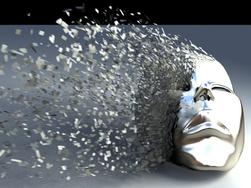 shattering silver mask