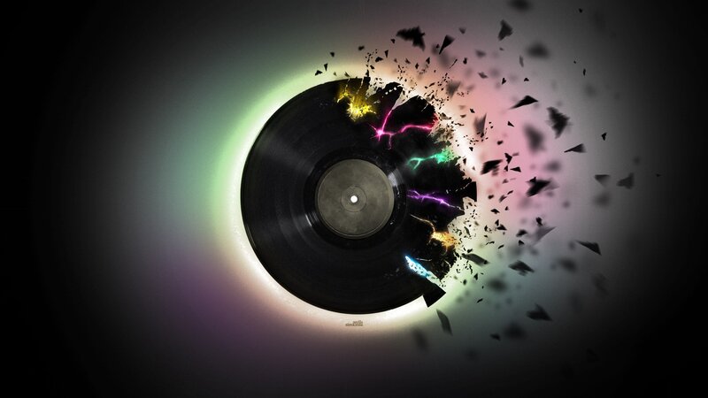 Shattering Vinyl Record — Black